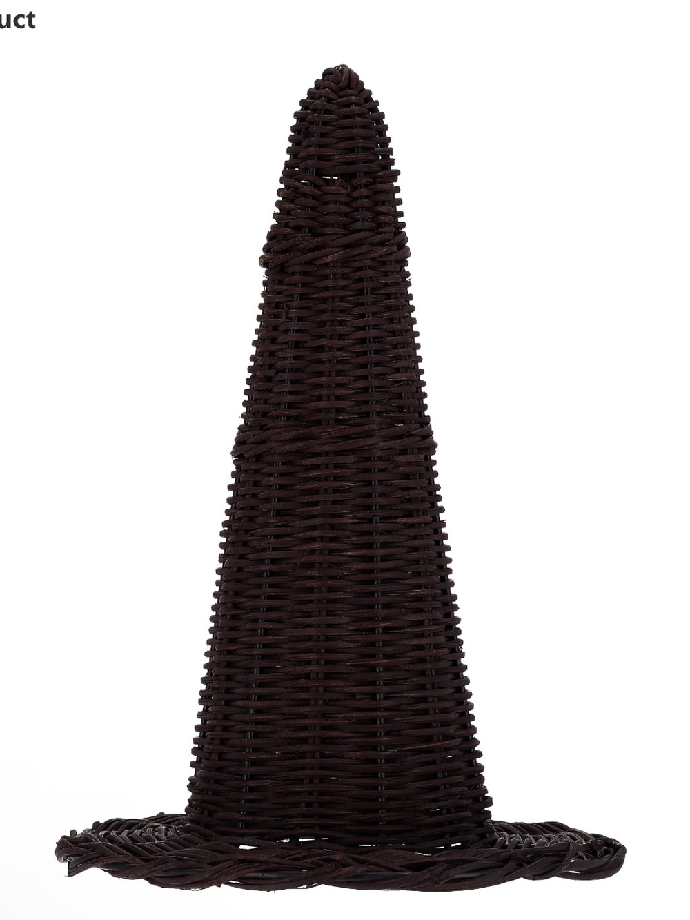 New My Texas House Halloween Rattan Witch Hat Tabletop Decoration, Black, 12”